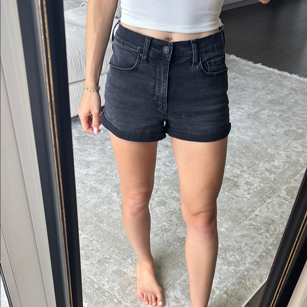 Pacsun black the shortie Jean shorts cuffed stretchy denim
